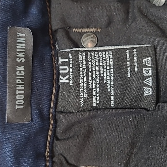 EUC Kut From the Kloth Jeans Women's Toothpick Skinny Mid Rise Dark Wash sz 8S - Picture 7 of 13